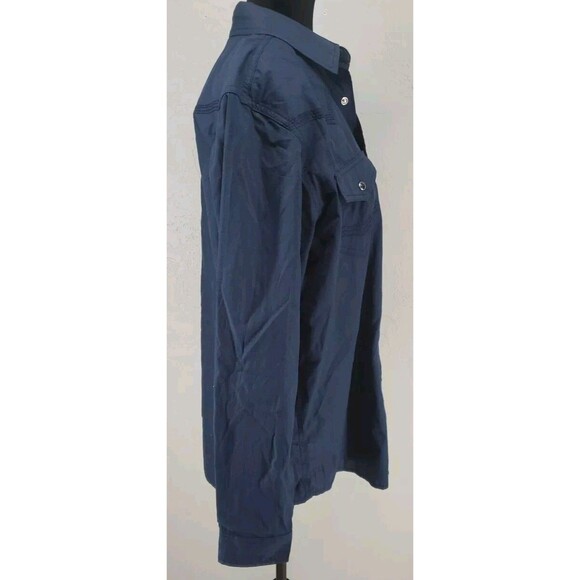 Western Apparel Cowboy Shirt Pearl Snap Button Navy Blue | Cody James Size M - Picture 5 of 8
